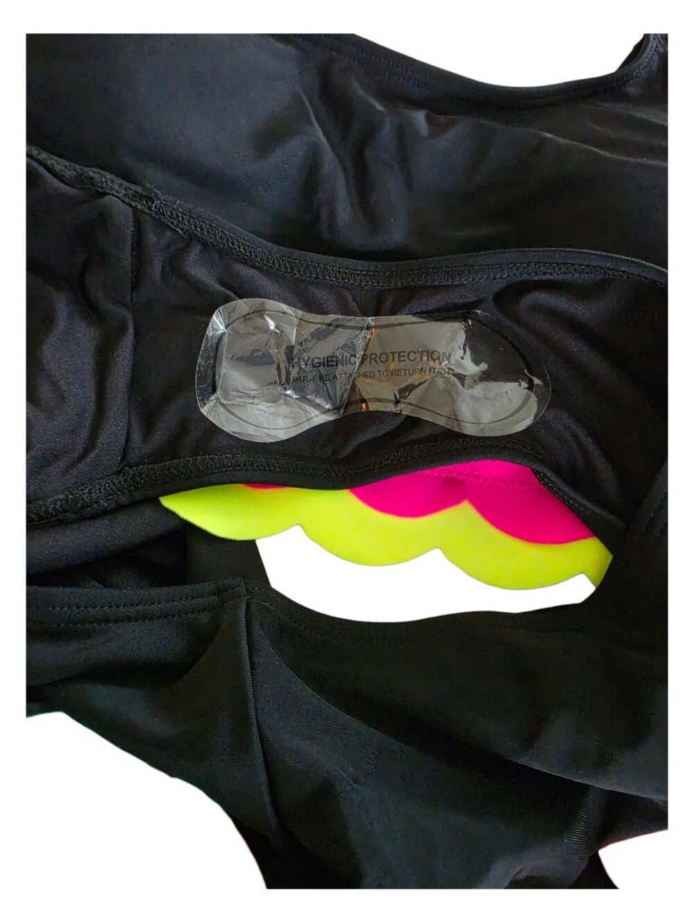 NWT XL Black Neon Scallop Trim High-Waisted 2-Piece Bikini Swimsuit - Picture 4 of 6